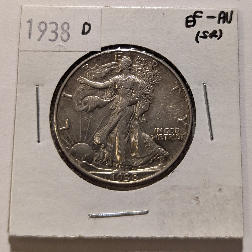 1938 Walking Liberty Half Dollar EF-AU *key Date.